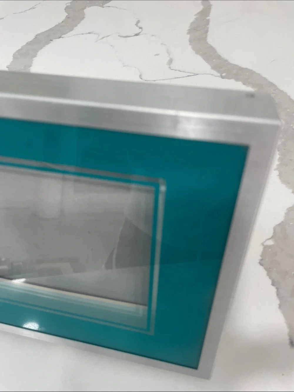Teal Picture Frame with Silver Trim